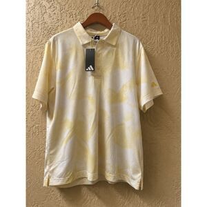 Adidas Ultimate365 Golf Polo Men's XL Yellow Printed Mesh JF4892 NWT